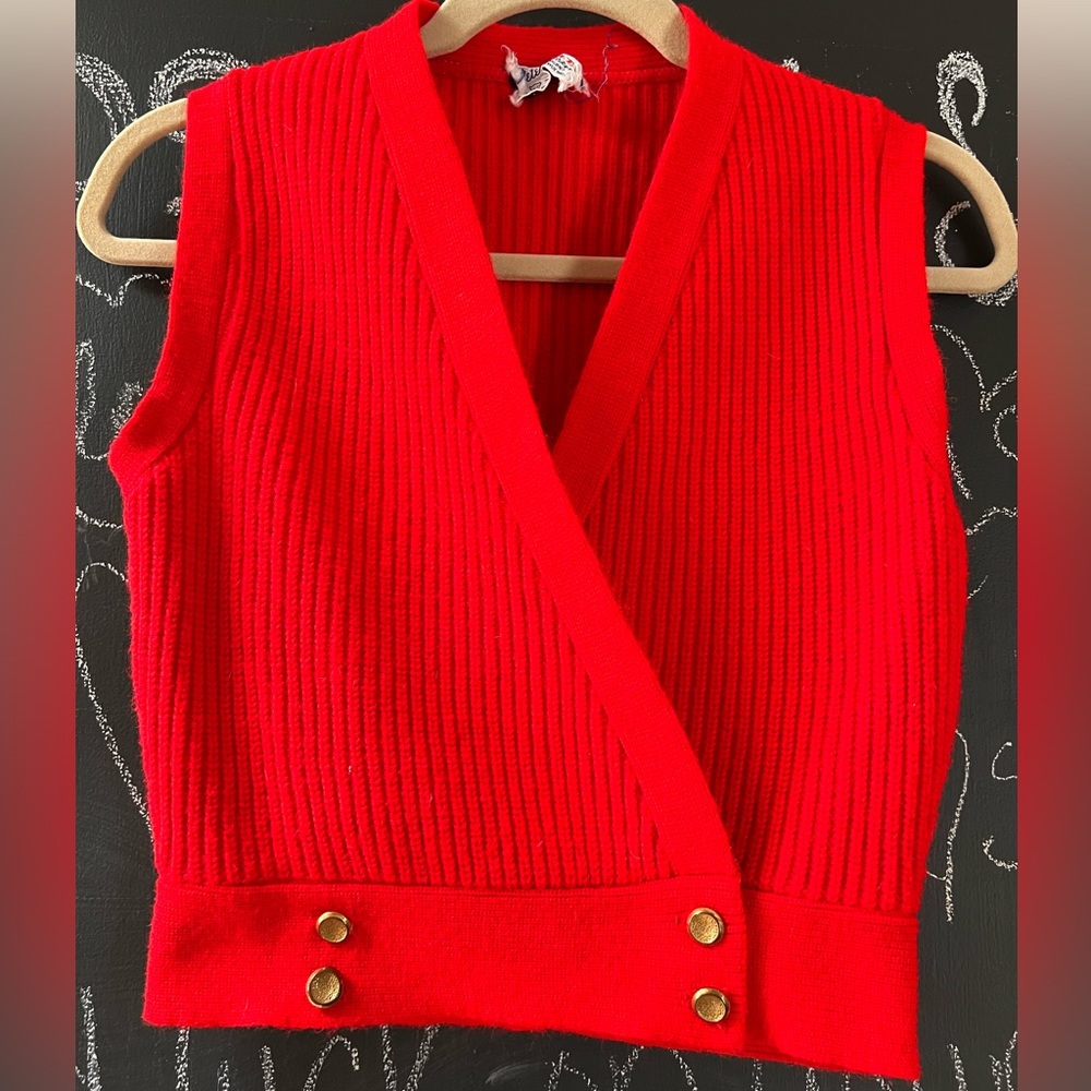 Cherry Red Vintage Vest